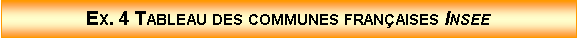 Zone de Texte: Ex. 4 Tableau des communes franaises Insee