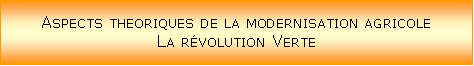 Zone de Texte: Aspects theoriques de la modernisation agricoleLa rvolution Verte