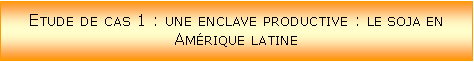 Zone de Texte: Etude de cas 1 : une enclave productive : le soja en Amrique latine
