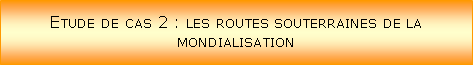 Zone de Texte: Etude de cas 2 : les routes souterraines de la mondialisation 