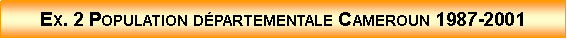 Zone de Texte: Ex. 2 Population dpartementale Cameroun 1987-2001